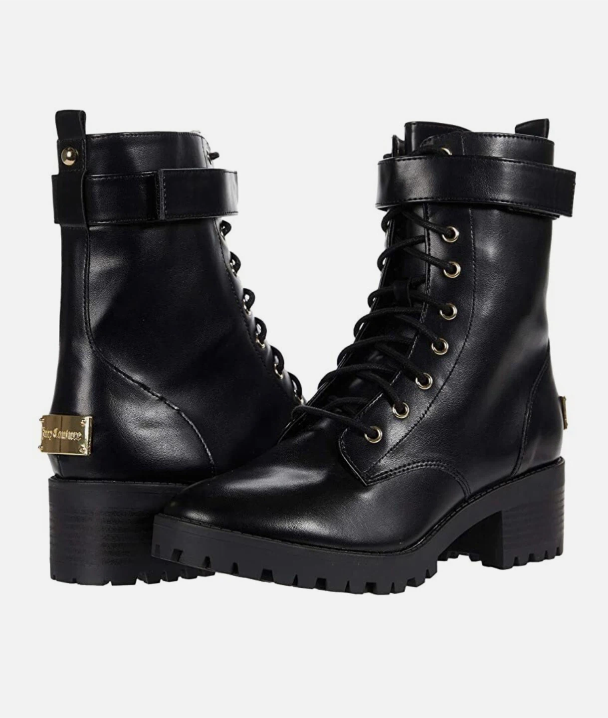 Juicy Couture Black Combat Boots New