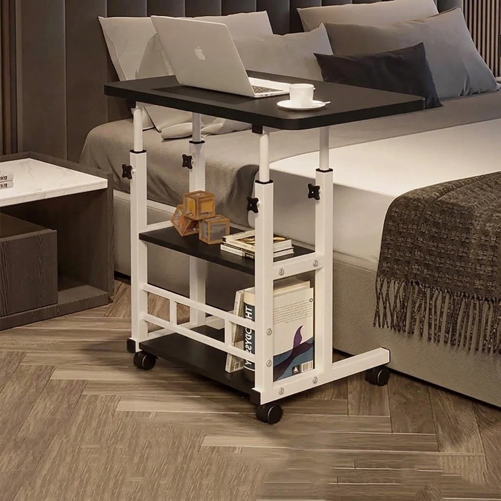 Adjustable Rolling Laptop Desk and Bedside Table