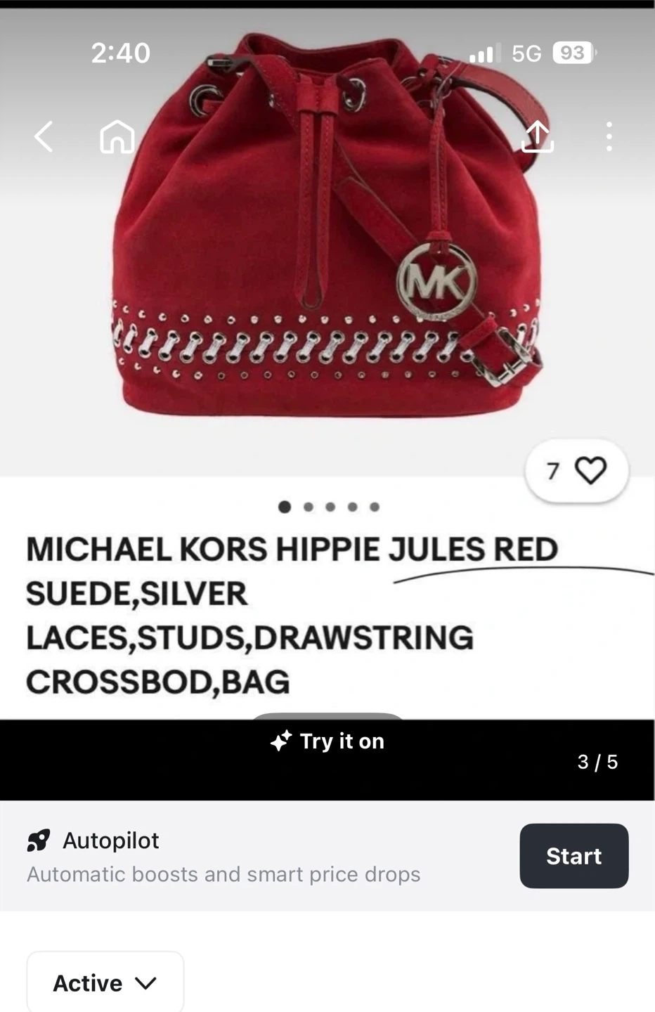 Michael Kors Frankie Suede Drawstring Bag New - photo 4