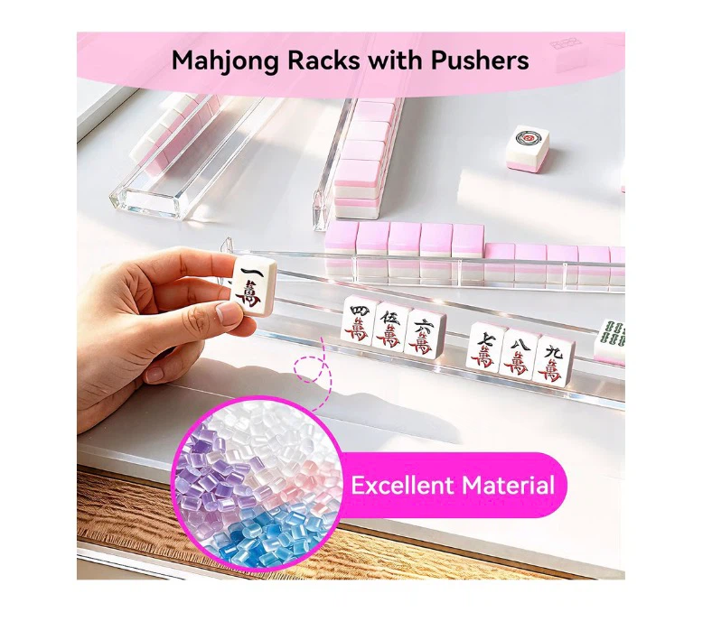 Brand new Mahjong Racks with Pushers, Set of 4 - photo 5