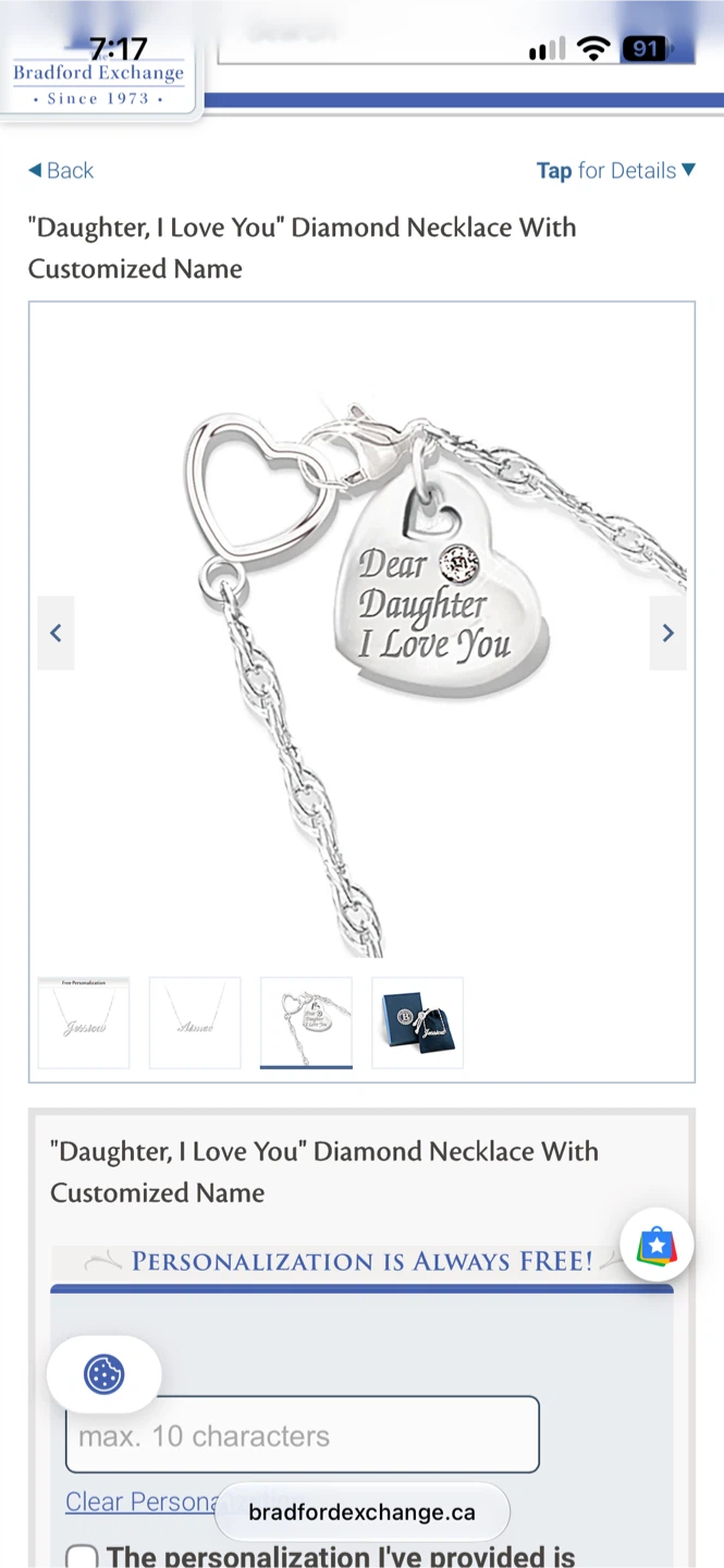 Bradford Exchange Personalized Diamond Necklace - photo 5