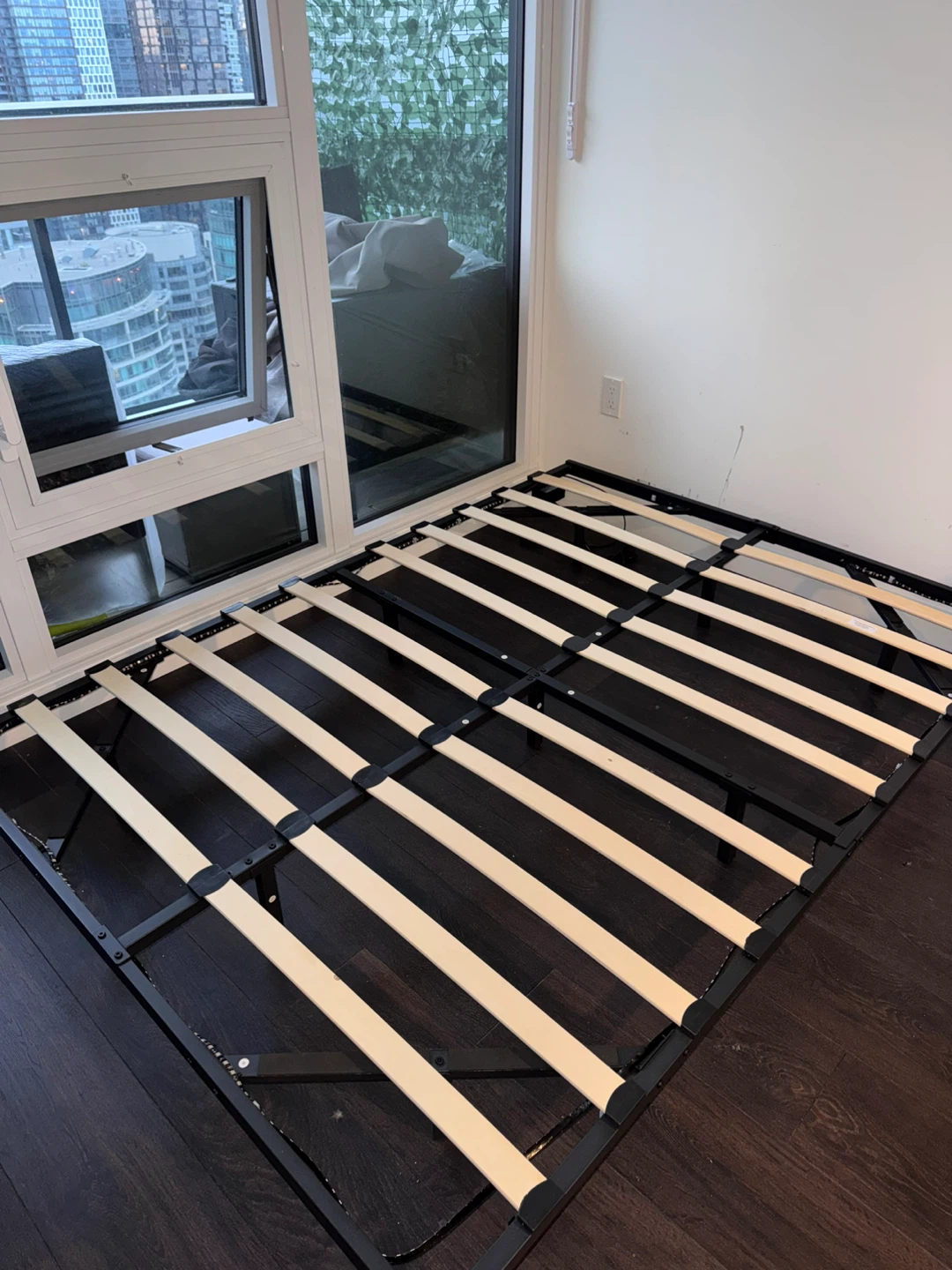Double bed Metal Bed Frame with lights. Floating effect - photo 2