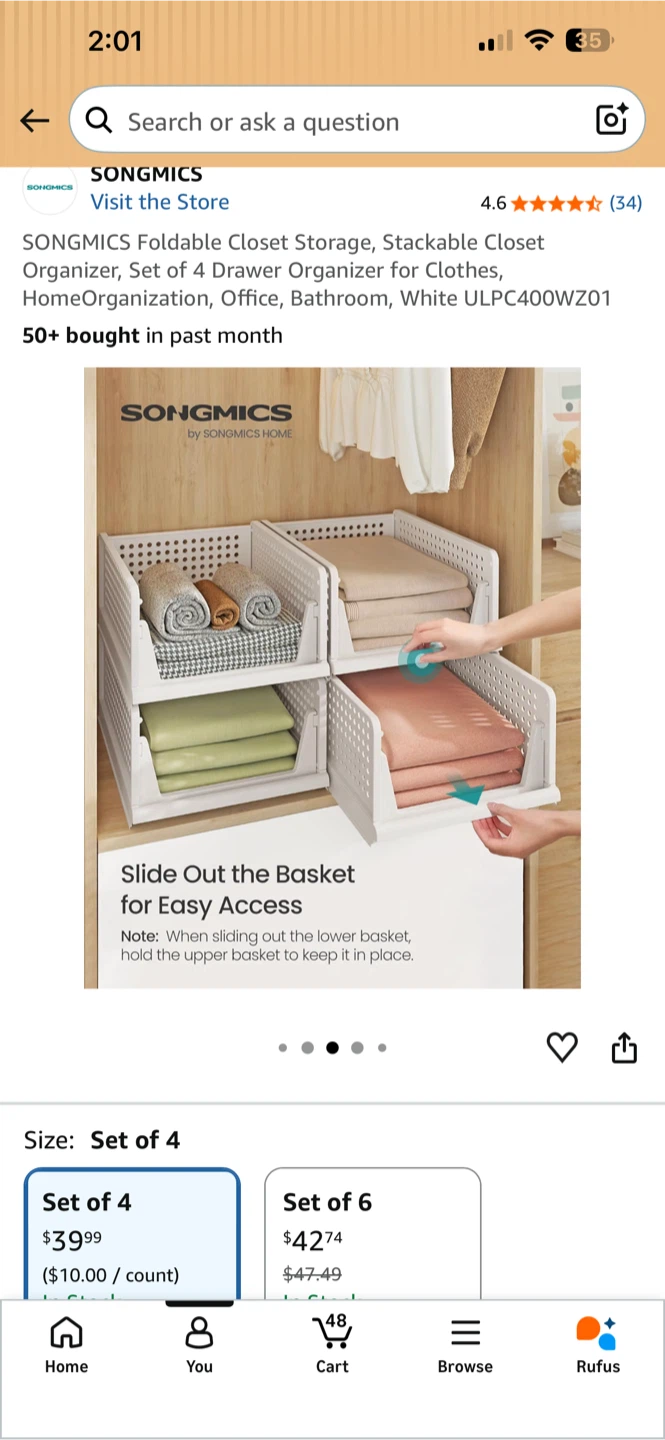 8 Foldable Stackable Closet Organizers - photo 2