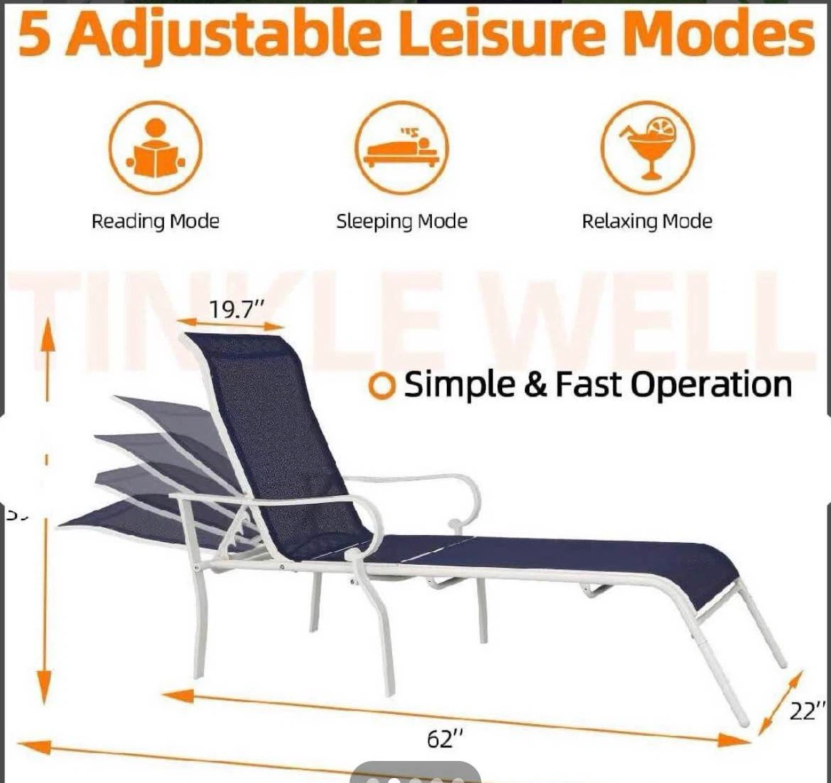 Adjustable Outdoor Patio Lounge Chair - photo 2