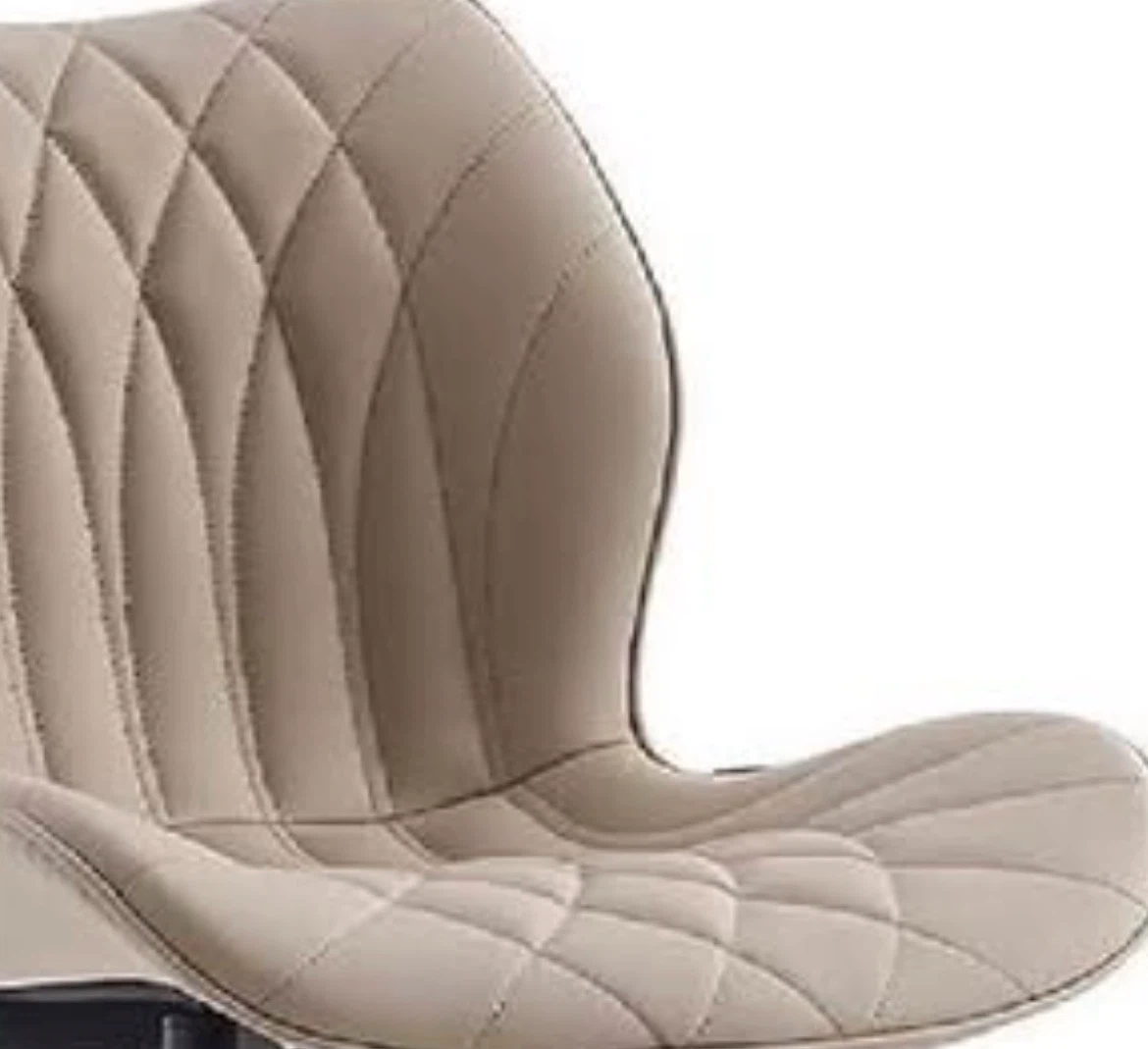 2 Beige Quilted Accent Chair