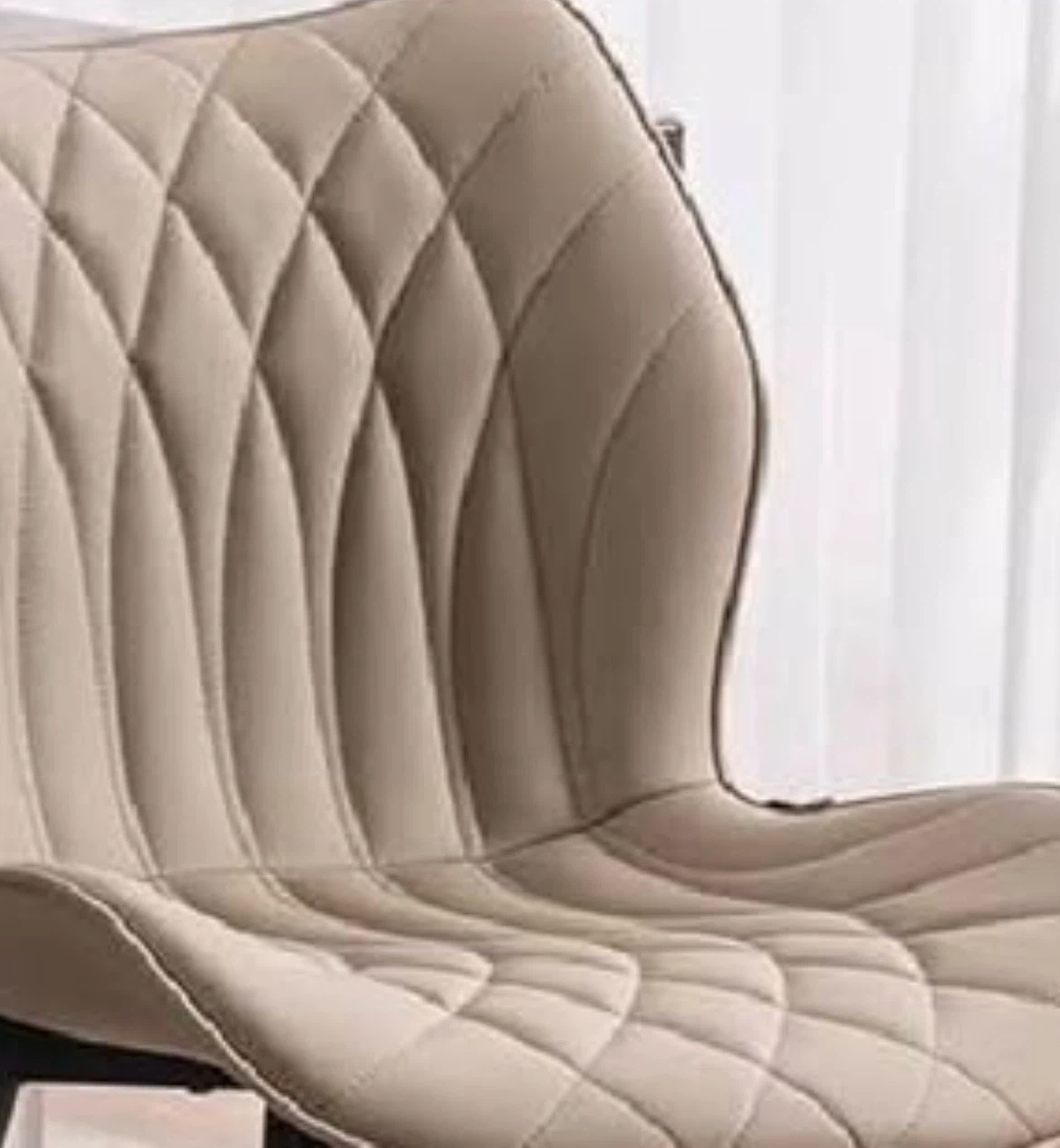 2 Beige Quilted Accent Chair - photo 2