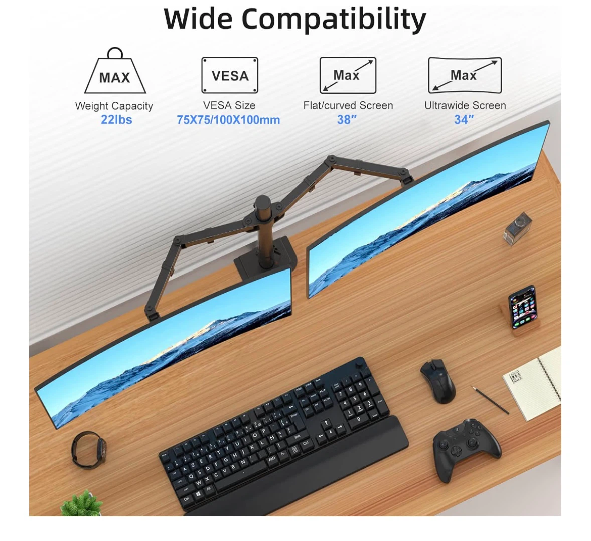 Suptek Dual Monitor Desk Mount MD9442MB - photo 3
