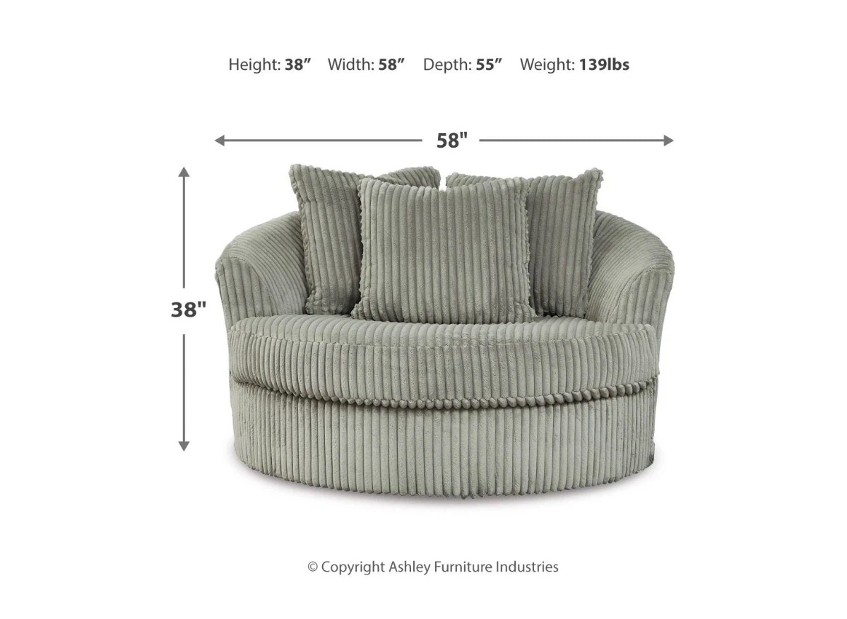 Ashley Furniture Lindyn Fog Oversized Swivel Accent Chair - photo 2