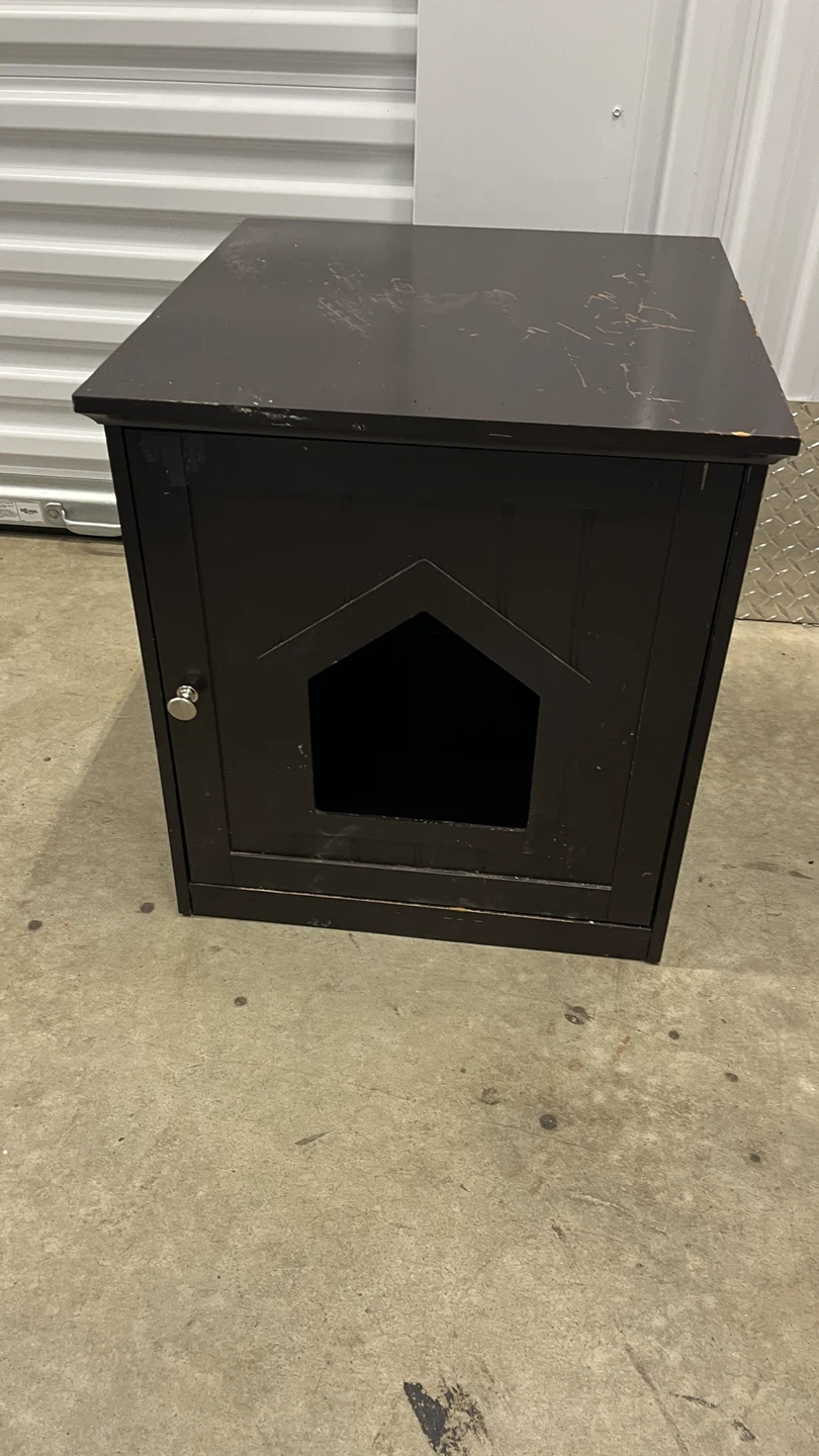Dark Brown Pet House Side Table