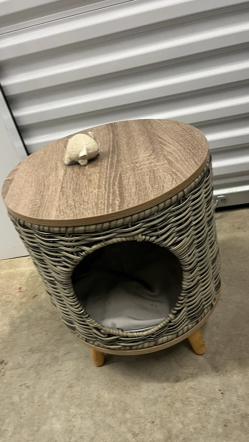 Wicker Pet Cave End Table