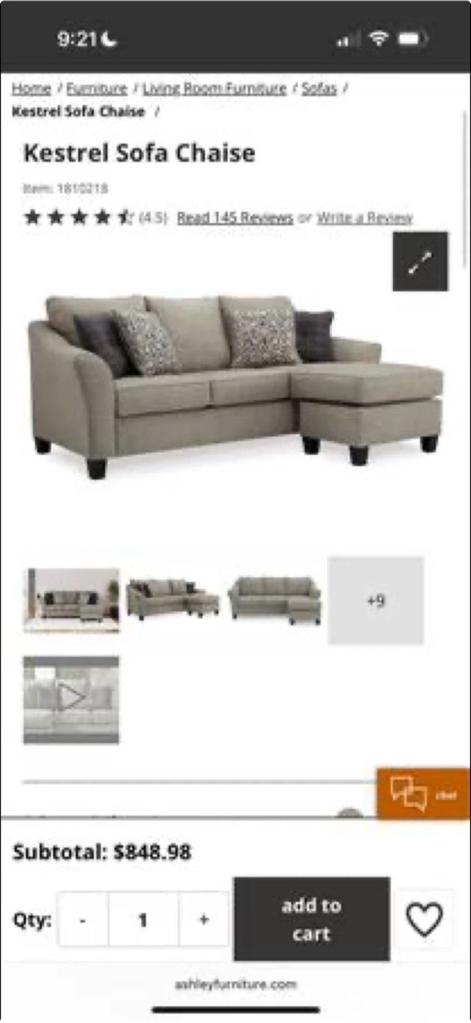 Ashley Furniture Kestrel Sofa with Chaise - photo 2