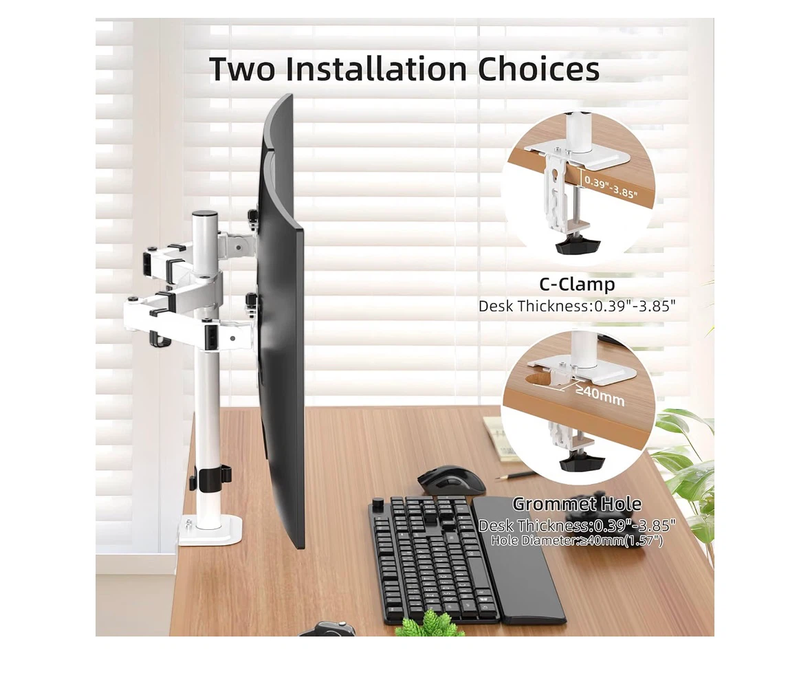 Suptek Dual Monitor Desk Mount - White - photo 4