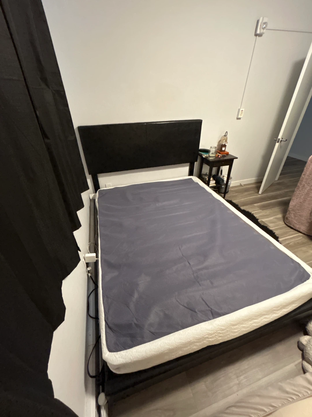 Black Queen Bed Frame and Headboard - photo 2