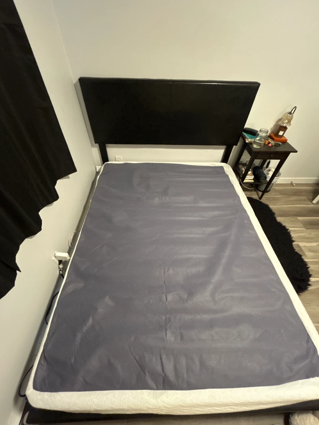 Black Queen Bed Frame and Headboard - photo 3