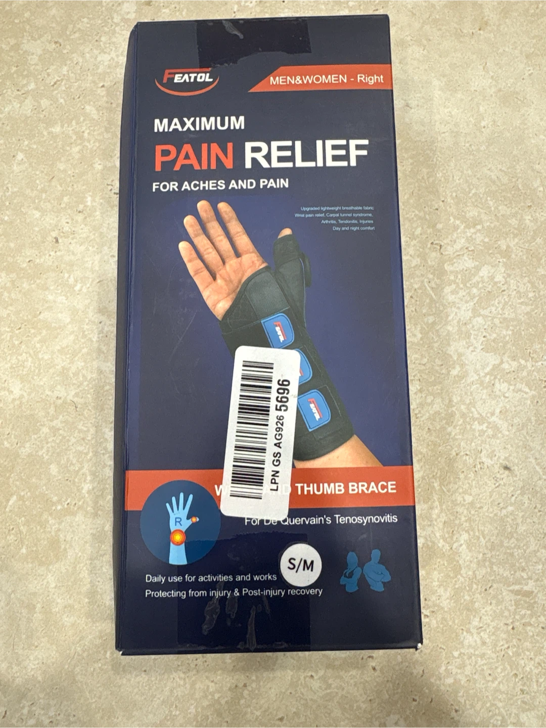 FEATOL Wrist and Thumb Brace Right S/M