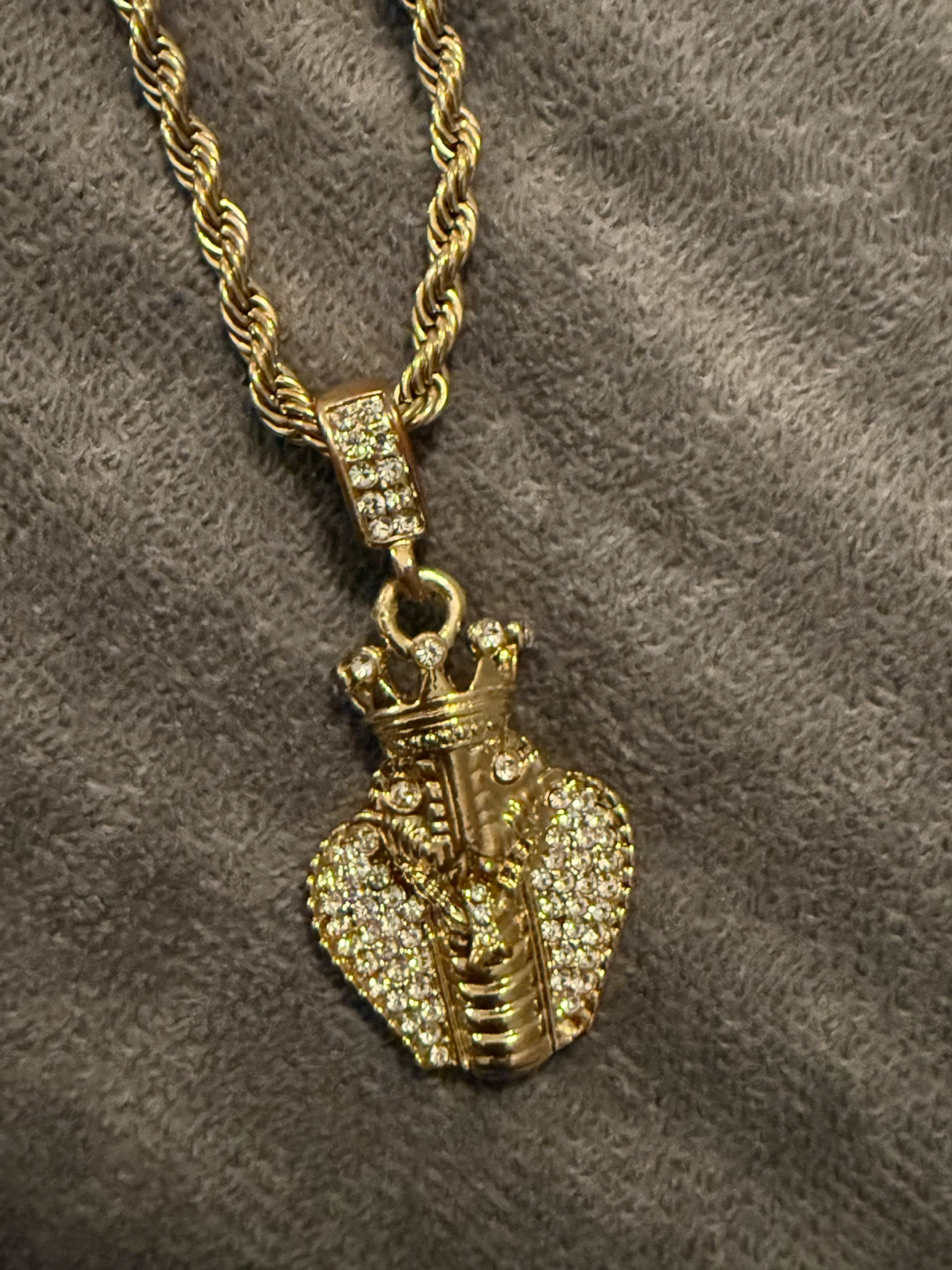 Gold-tone King Cobra Pendant Necklace - photo 2