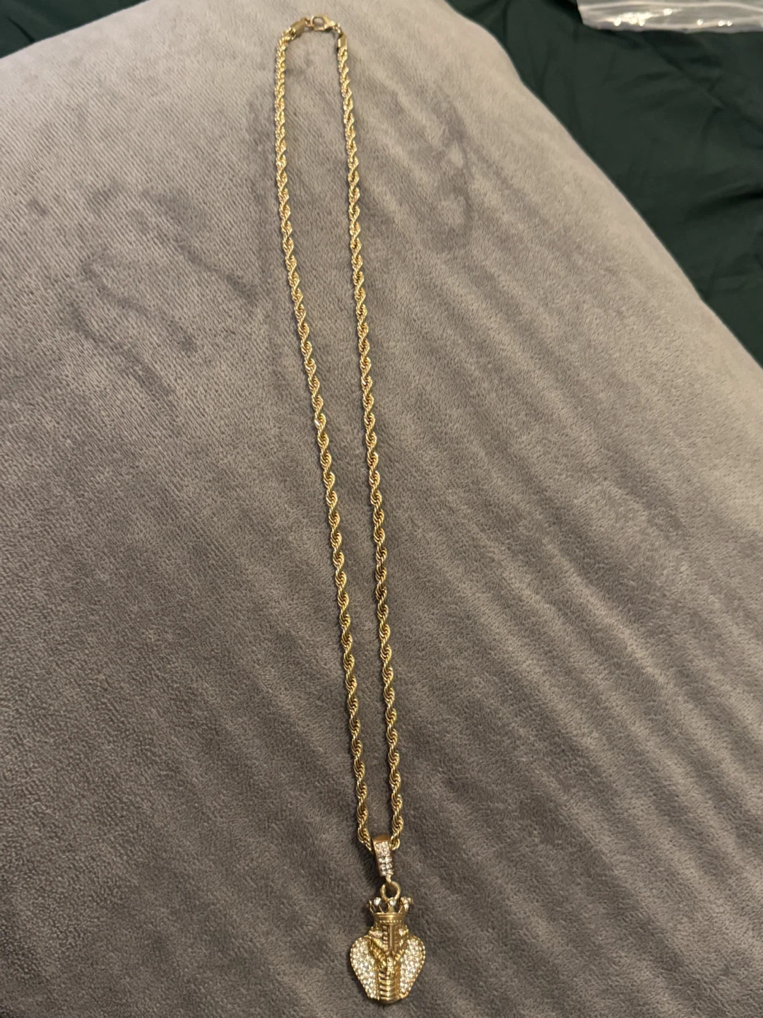 Gold-tone King Cobra Pendant Necklace - photo 5