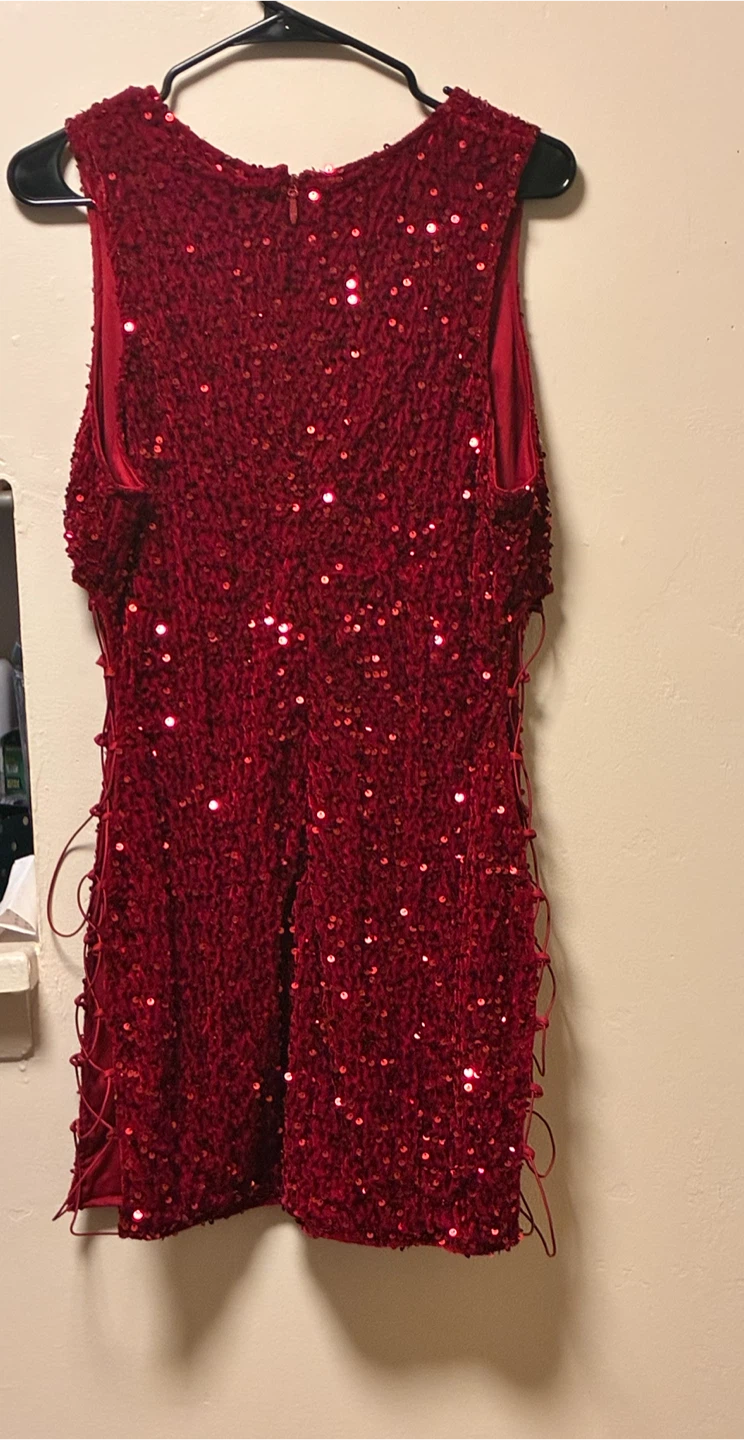 Fashion Nova Sabrina Sequin Mini Dress Red - photo 2