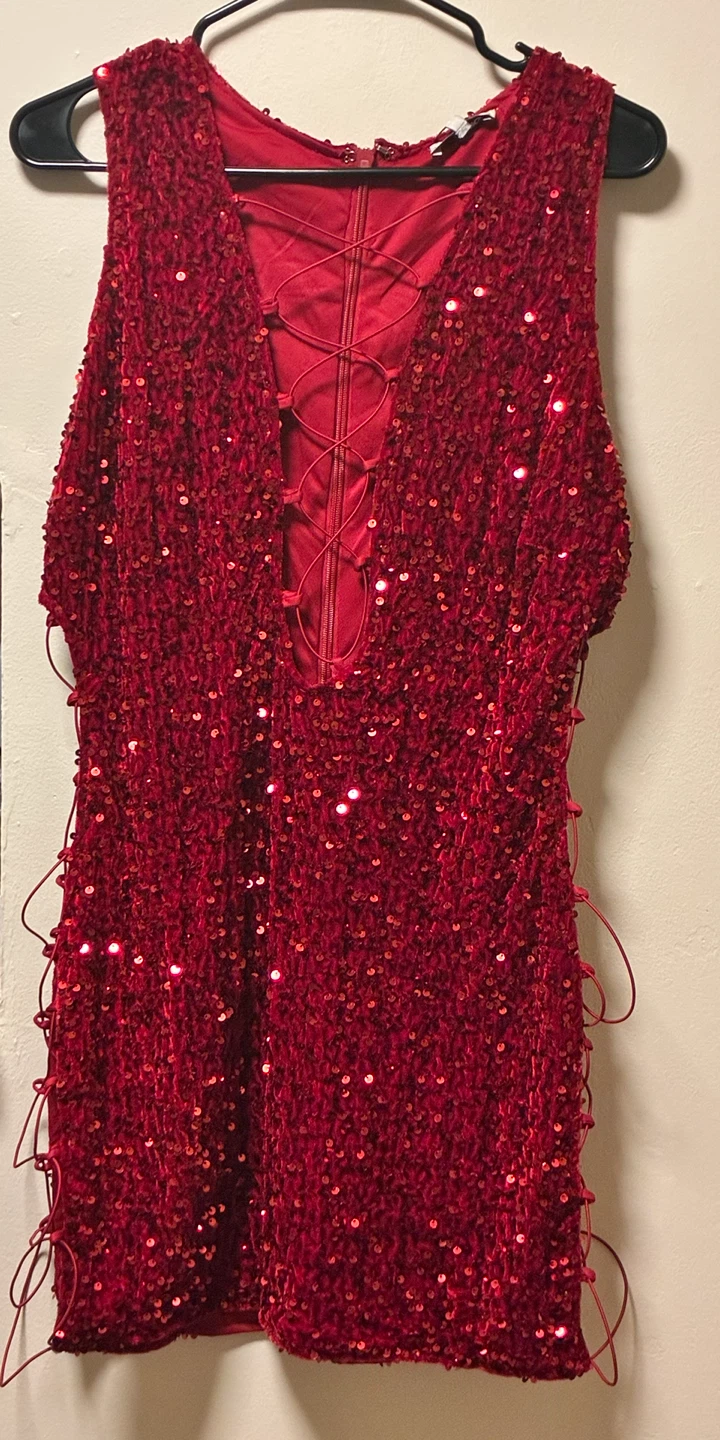 Fashion Nova Sabrina Sequin Mini Dress Red - photo 3