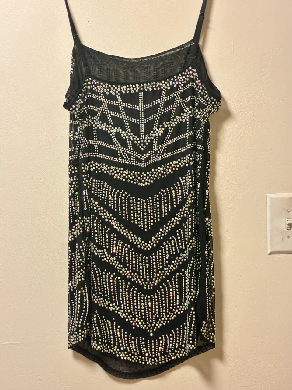 Black Rhinestone Embellished Mini Dress - photo 3