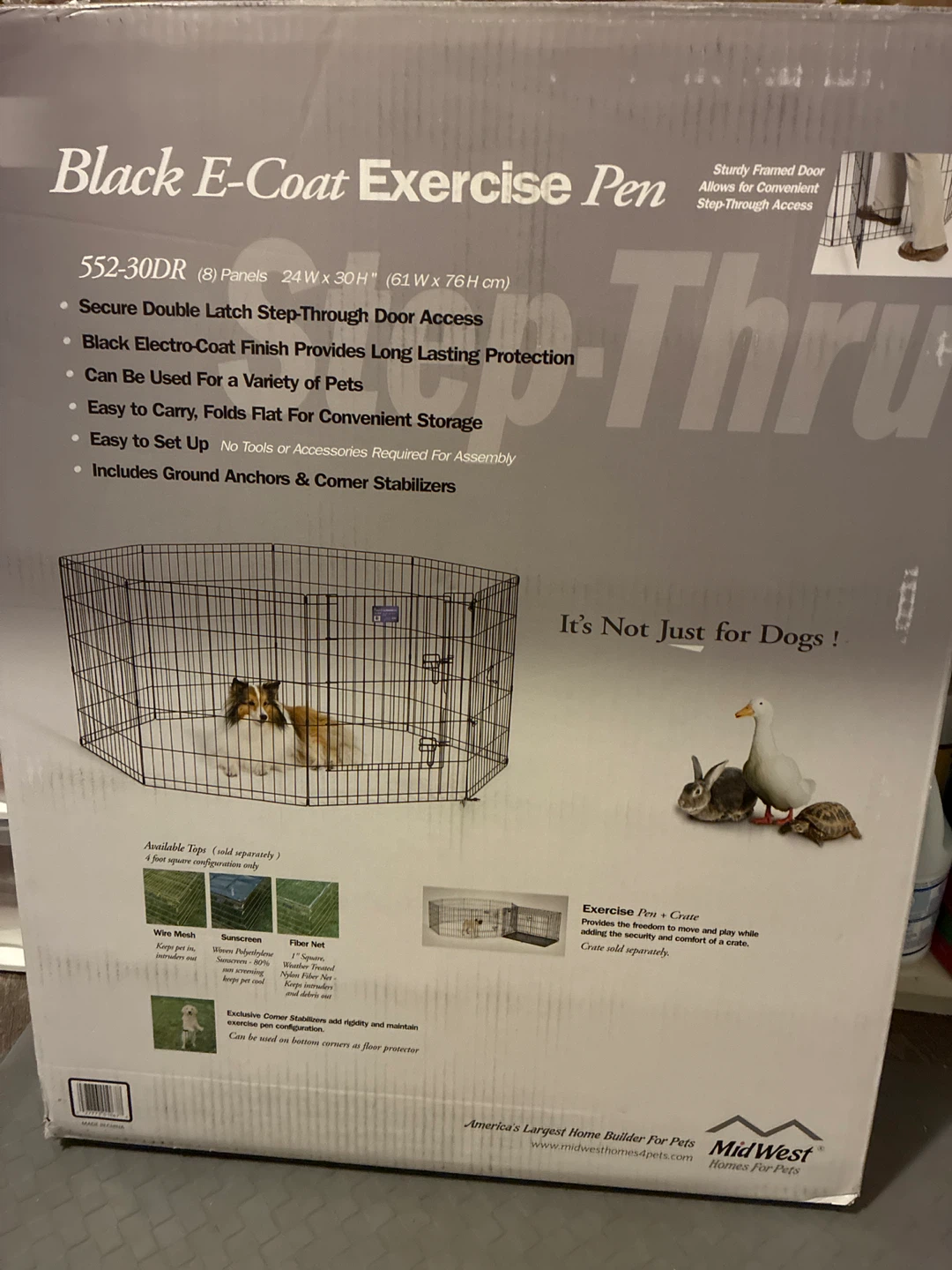 MidWest Black E-Coat Exercise Pen 552-30DR