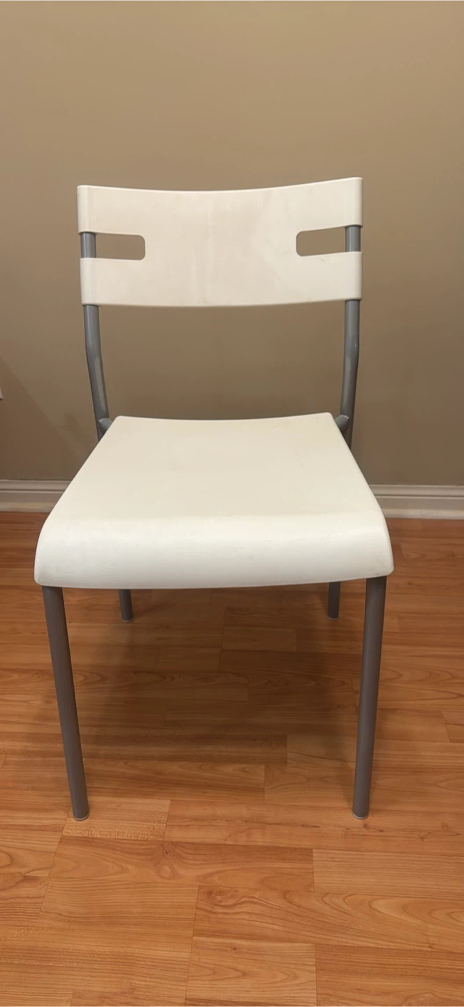 White modern dining chair