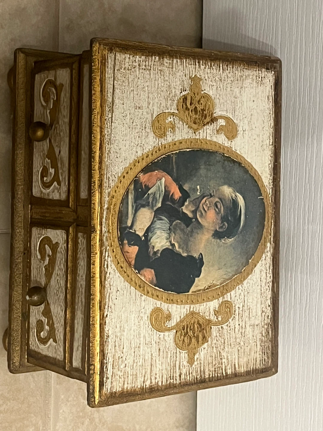 Vintage Wooden Jewellery Box with Mirror - photo 2