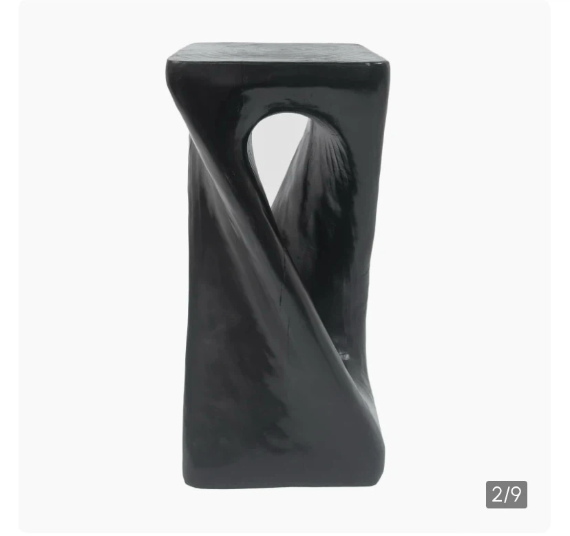 New Sculptural Twist MGO Accent Table Black - photo 2