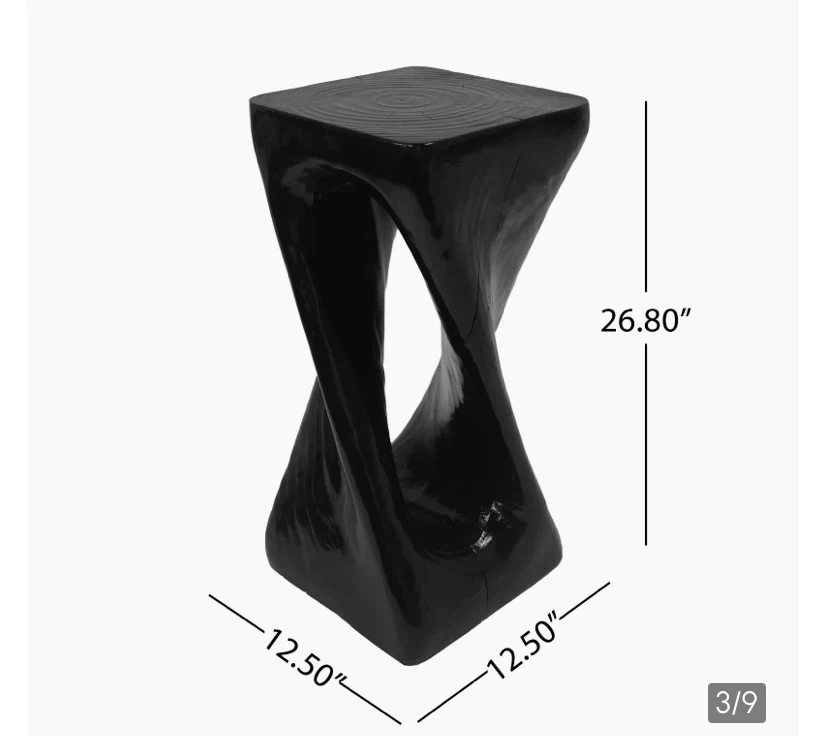 New Sculptural Twist MGO Accent Table Black - photo 3