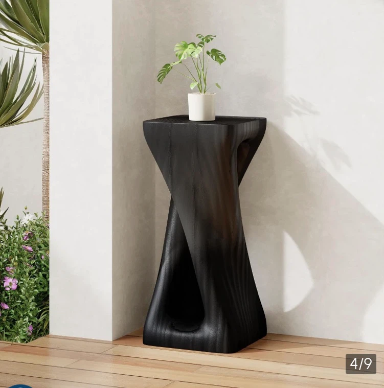 New Sculptural Twist MGO Accent Table Black - photo 4