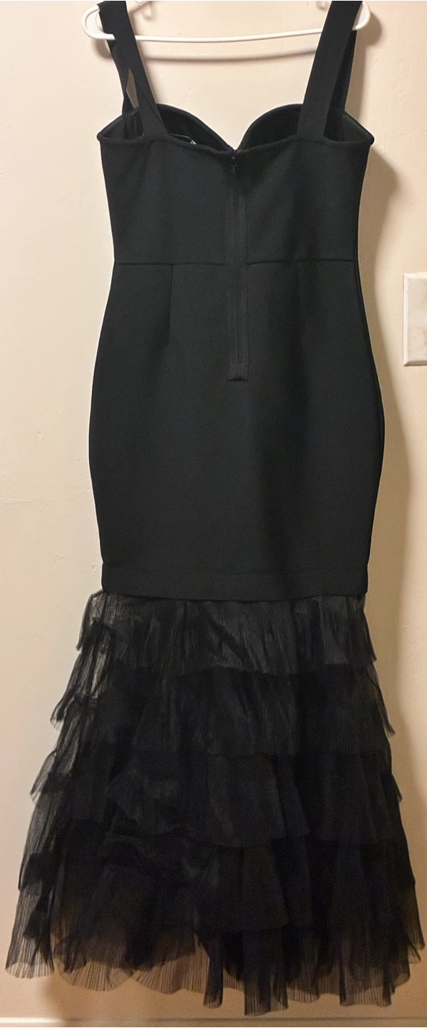 Black Ruffled Midi Dress - photo 2