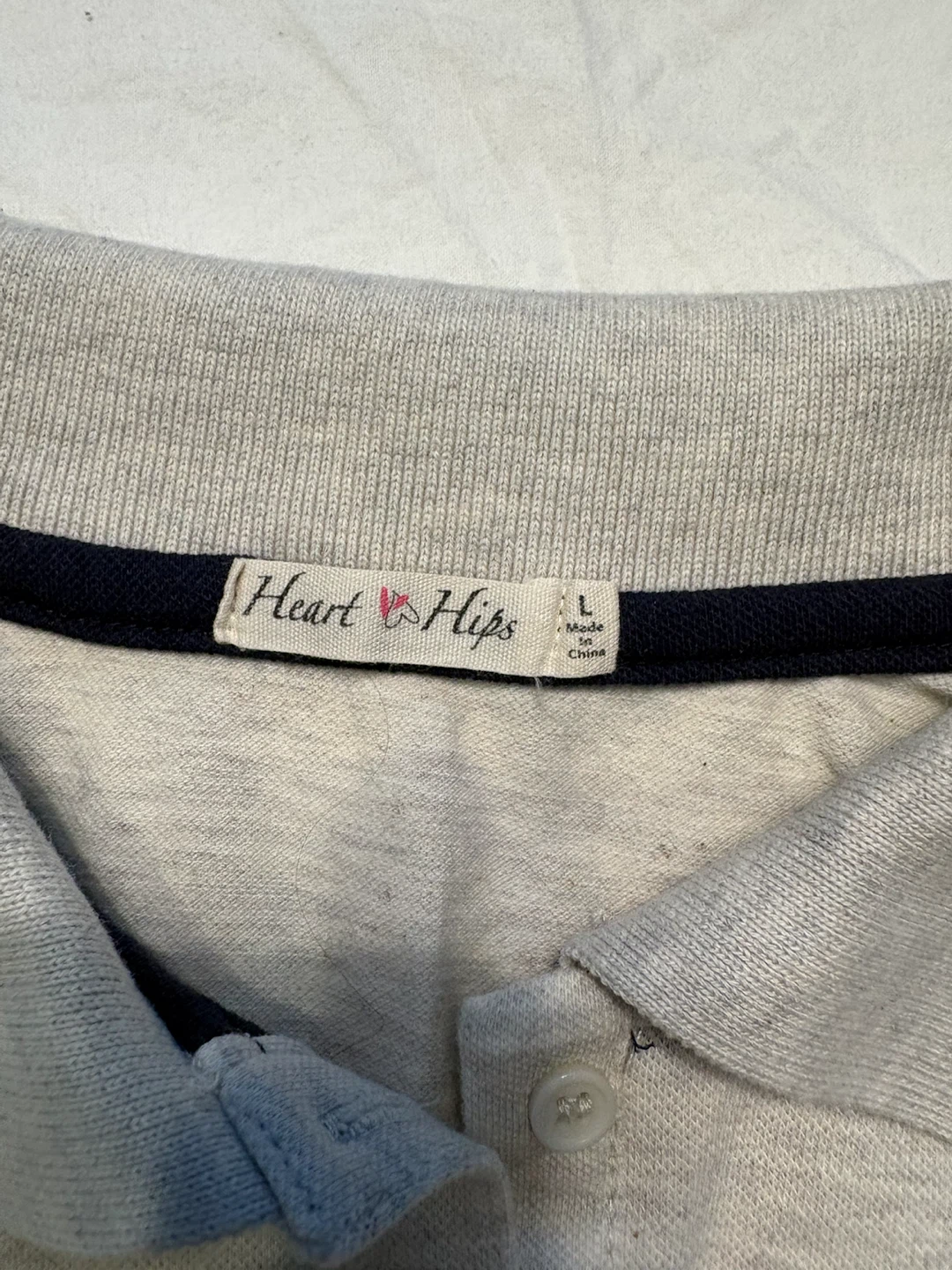 Heart & Hips Heather Grey Polo Shirt