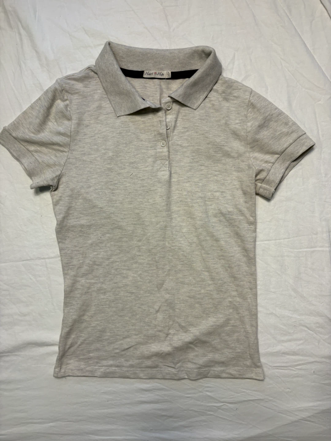 Heart & Hips Heather Grey Polo Shirt - photo 2