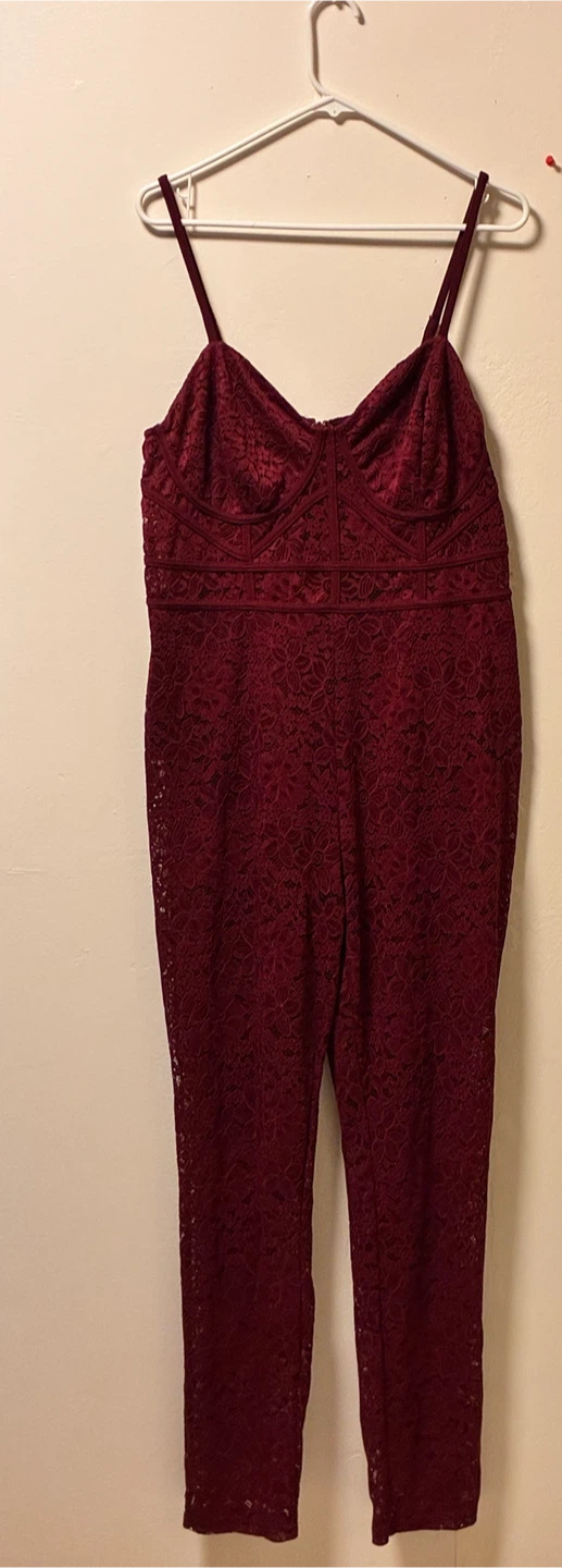 Maroon Lace Jumpsuit 2XL