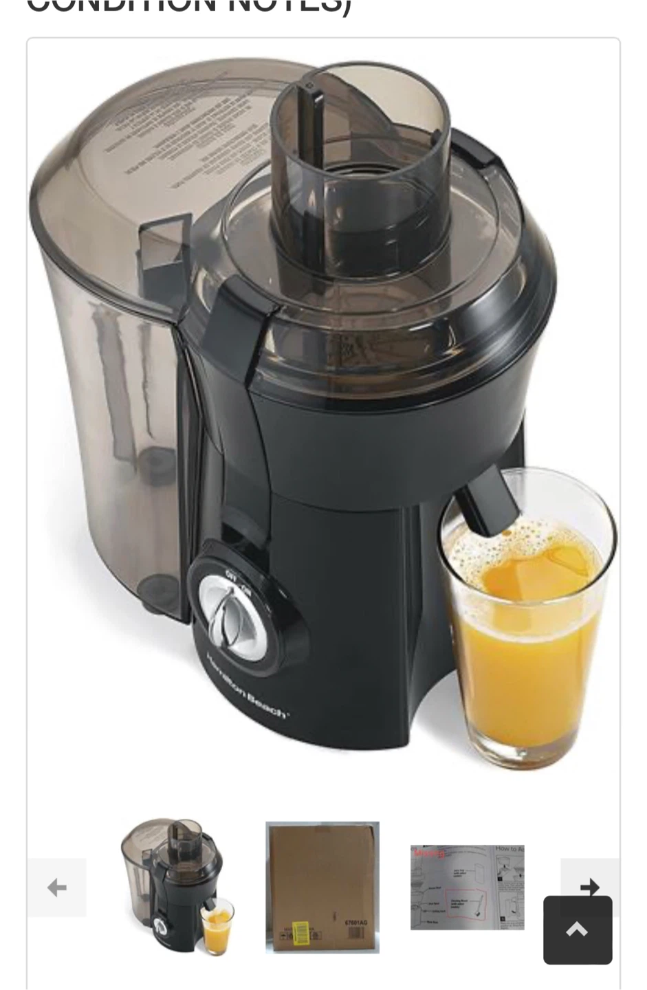 Hamilton Beach Juice Extractor 67601AG