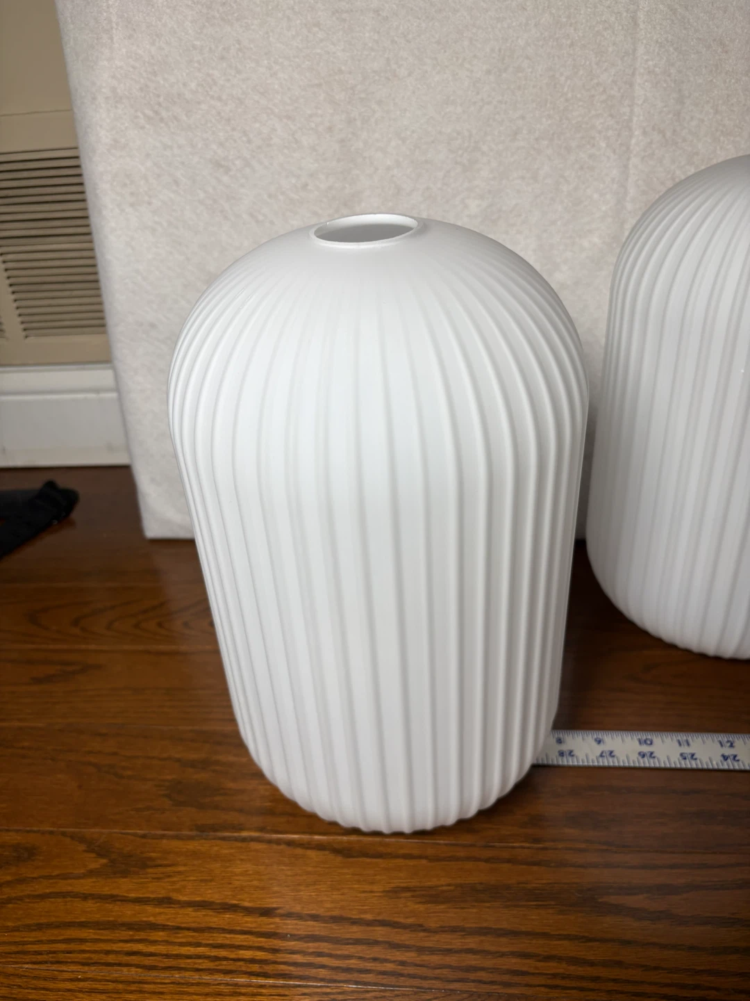 Set of 3 Ribbed Glass Pendant Light Shades - photo 2