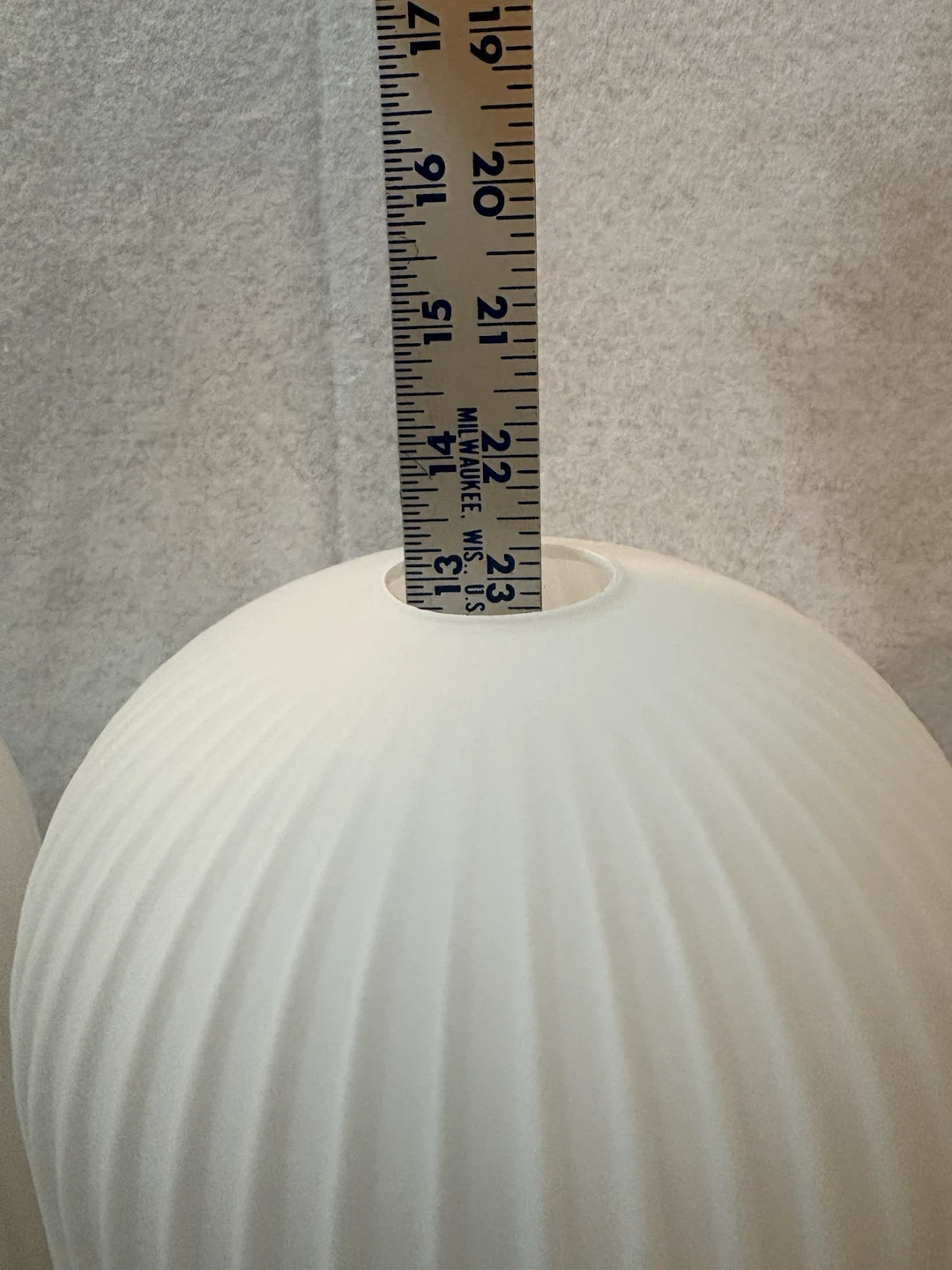 Set of 3 Ribbed Glass Pendant Light Shades - photo 3