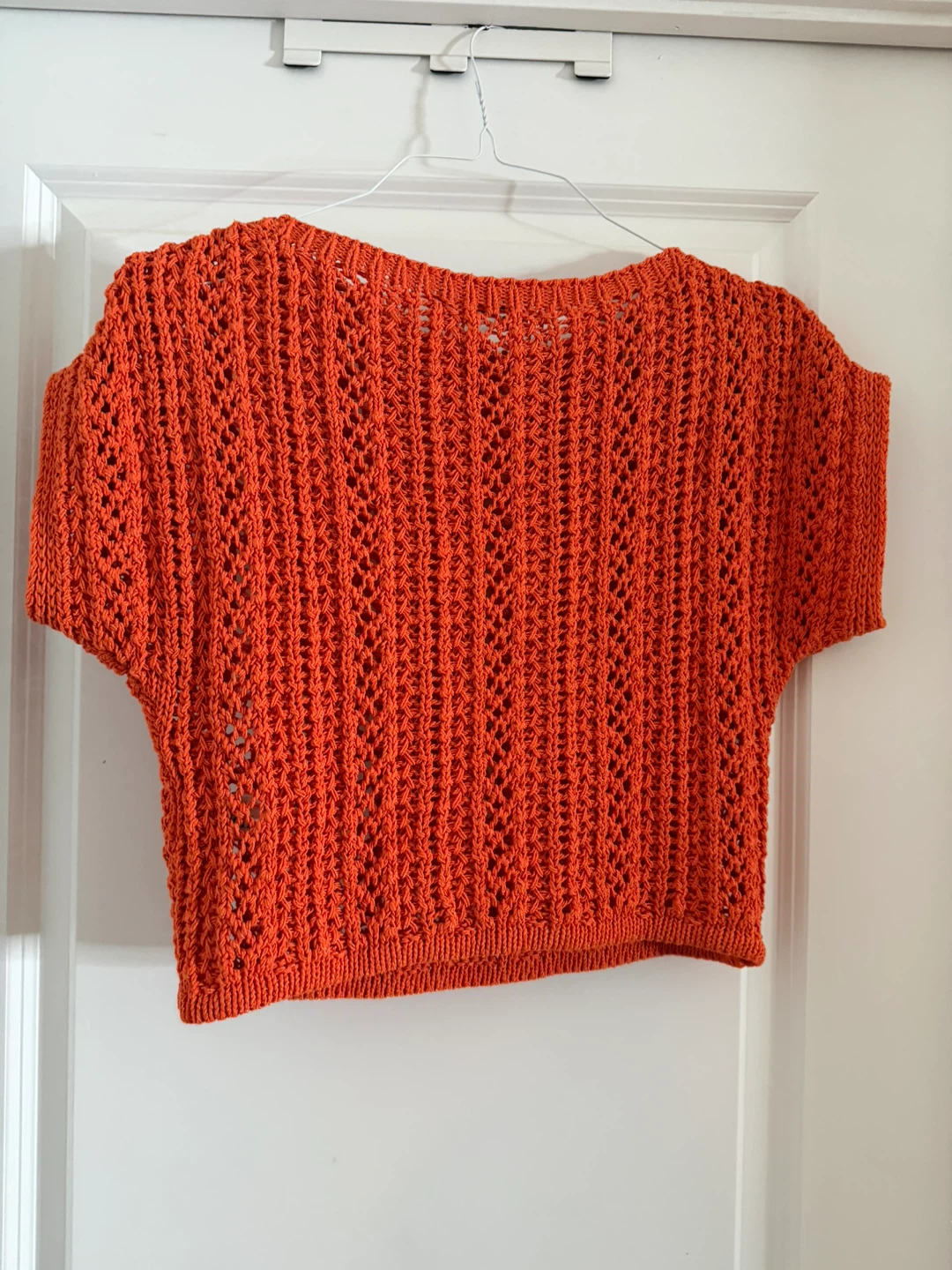 Zara Orange Crochet Open Knit Top M BNWOT - photo 4