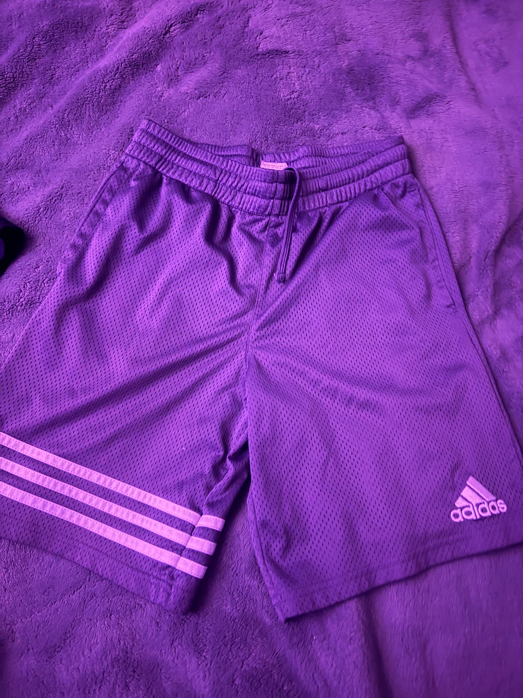 Purple Adidas Mesh Shorts