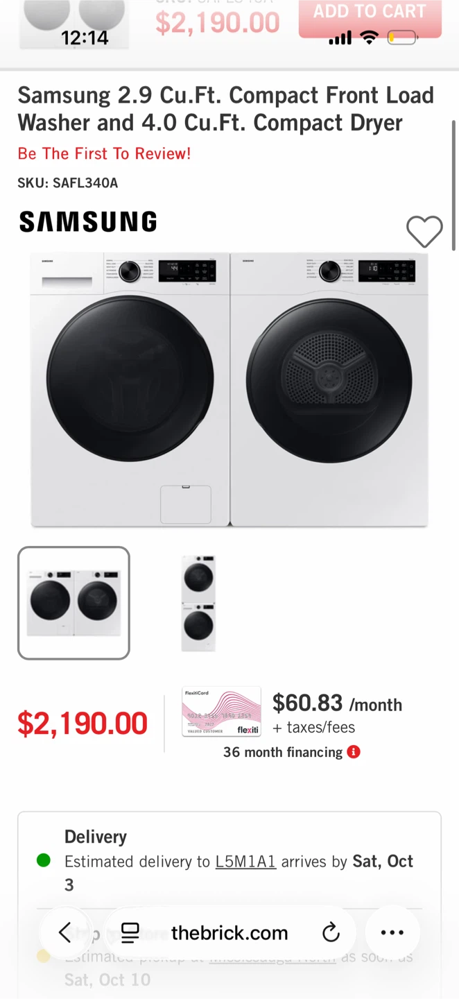 Brand New Samsung Washer and Dryer Set - photo 5