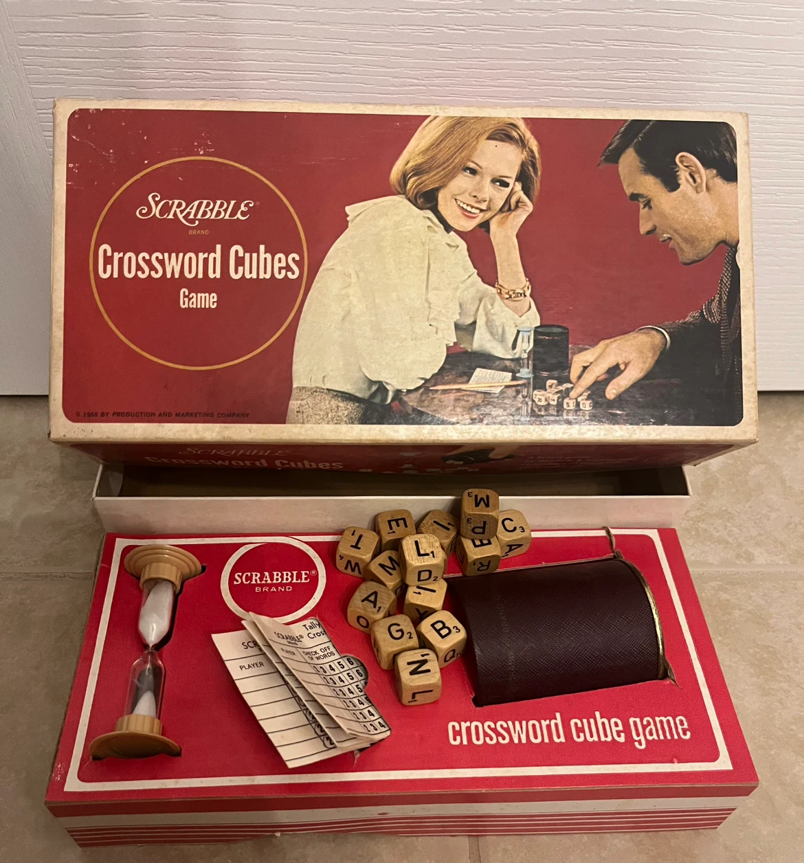 Vintage Scrabble Crossword Cubes Game