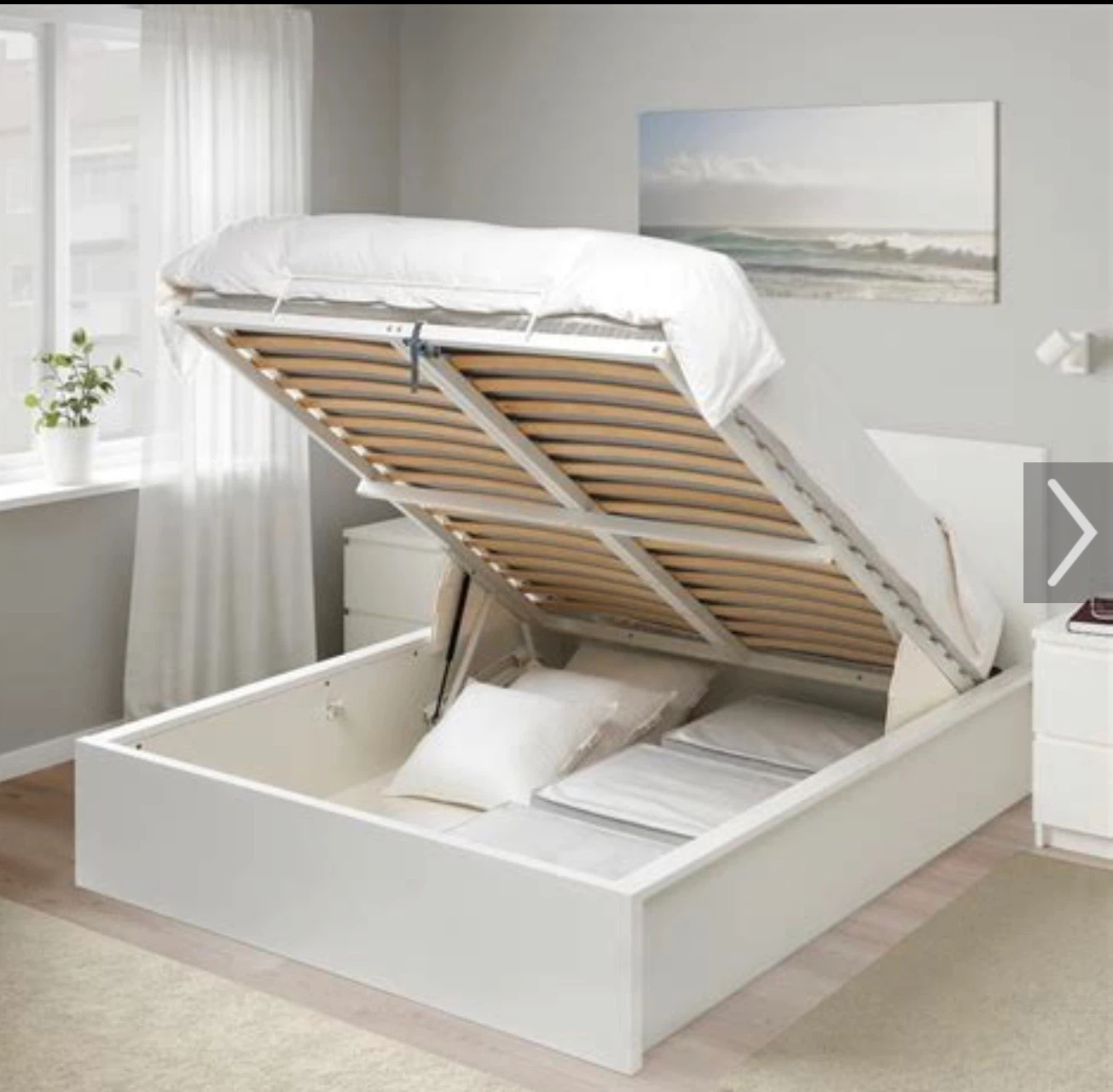IKEA -HEMNES Gas lift storage Bed