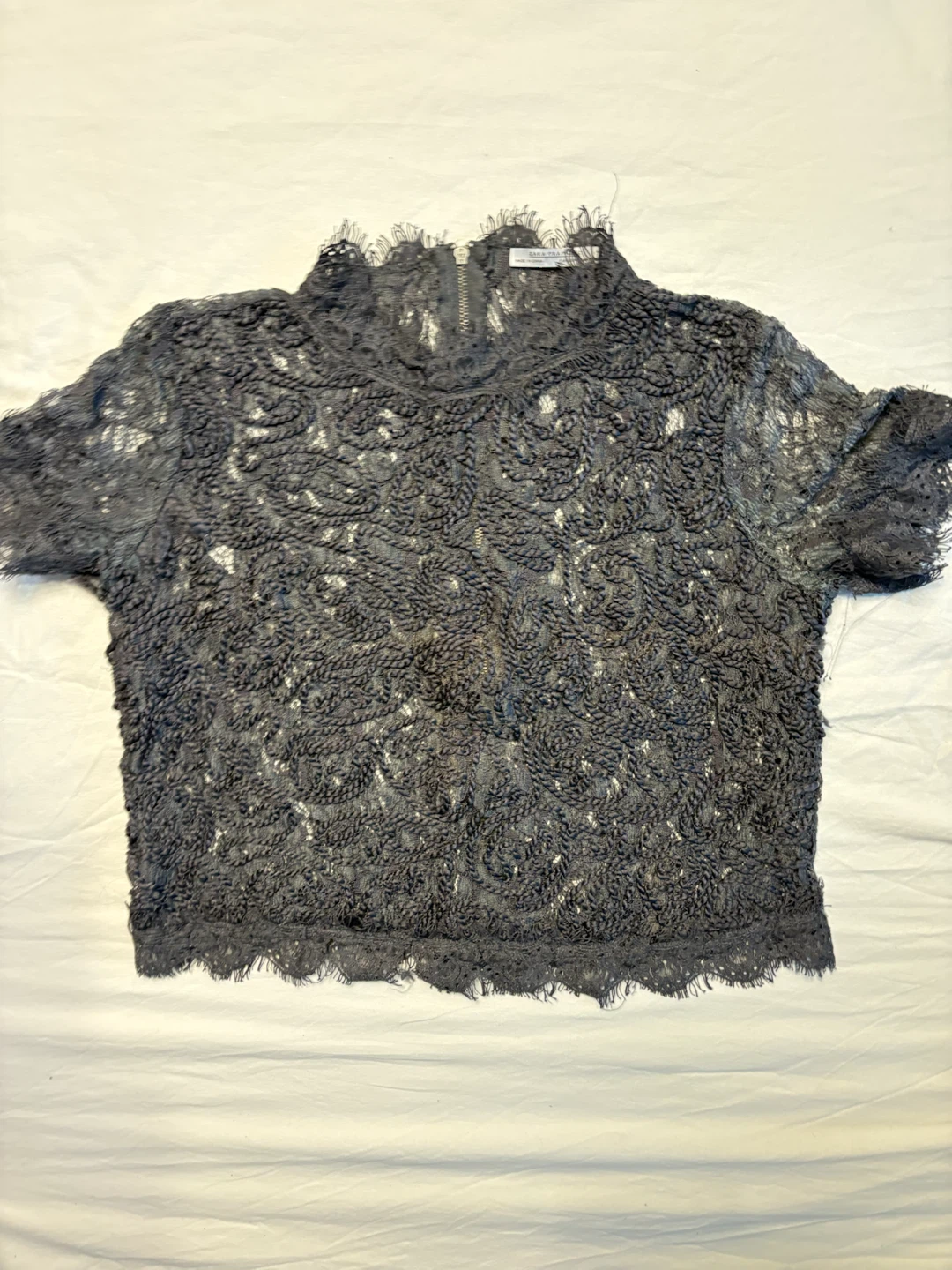 Zara Trafaluc Black Lace Top - photo 3
