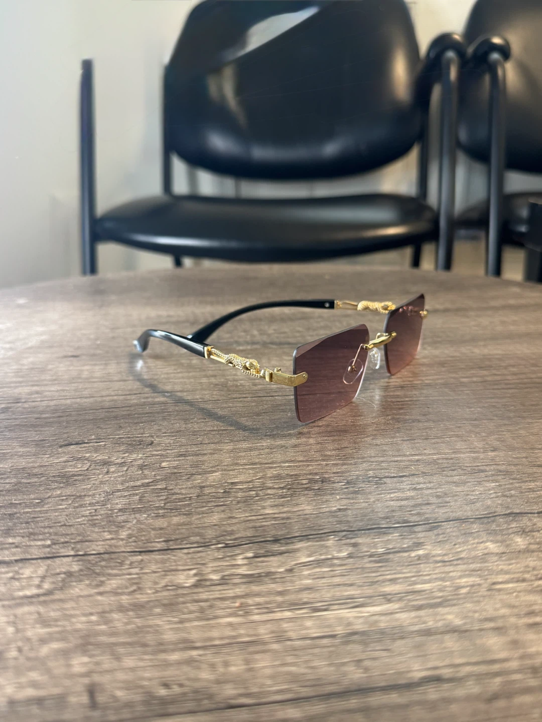 Panther Style Rimless Sunglasses