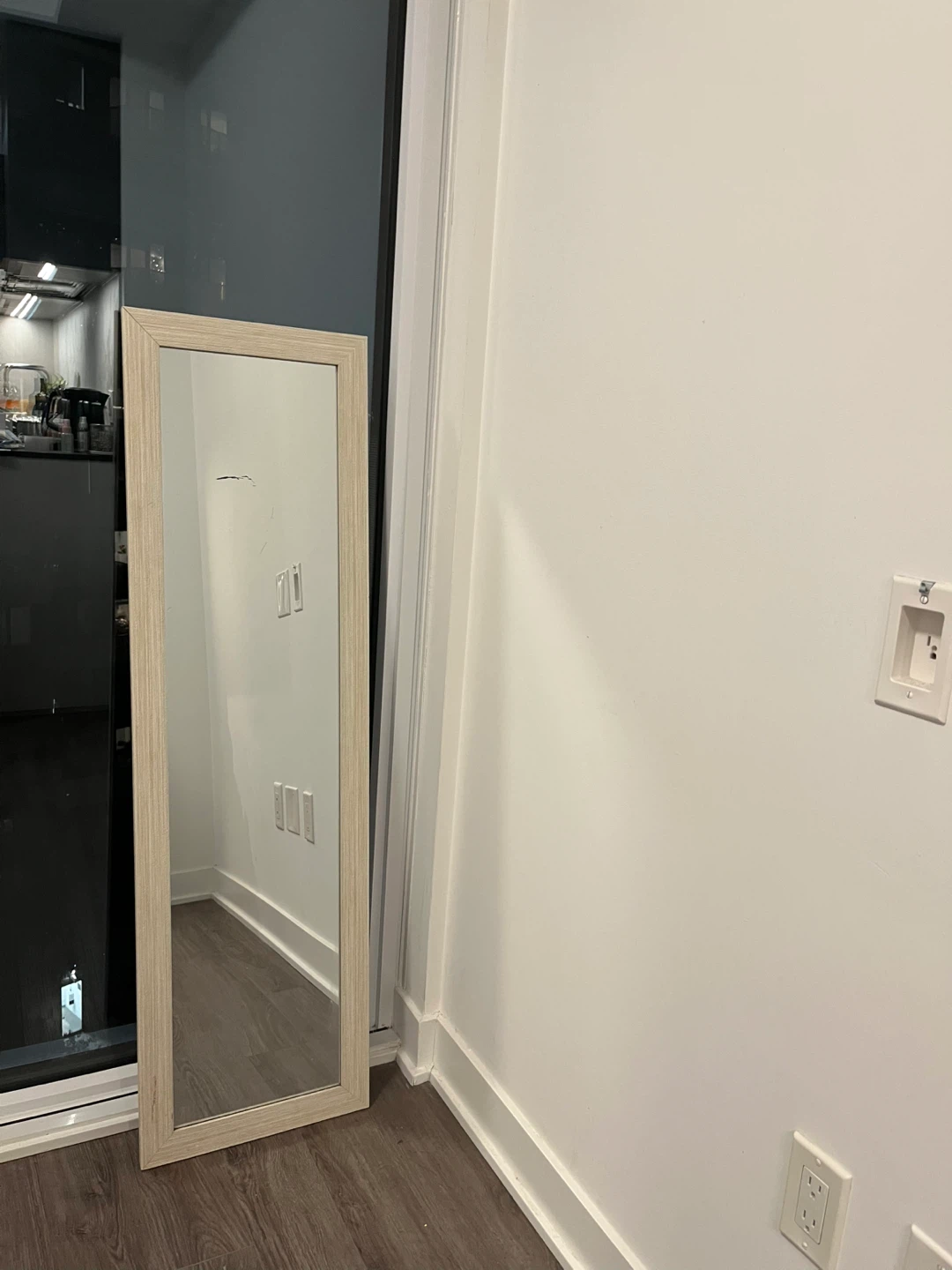 Full length wood frame mirror
