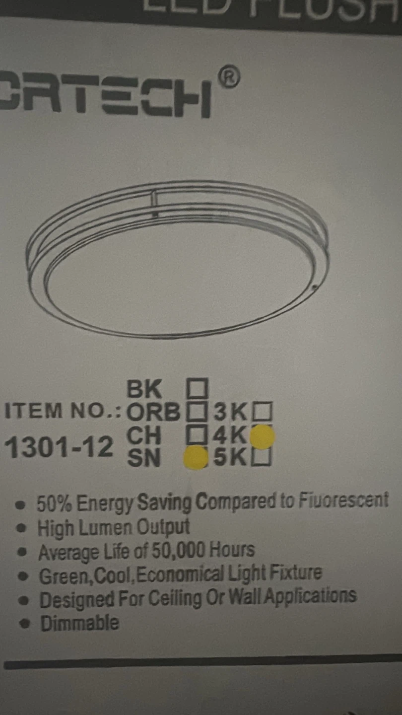 Ortech 1301-12 LED Flush Mount Light