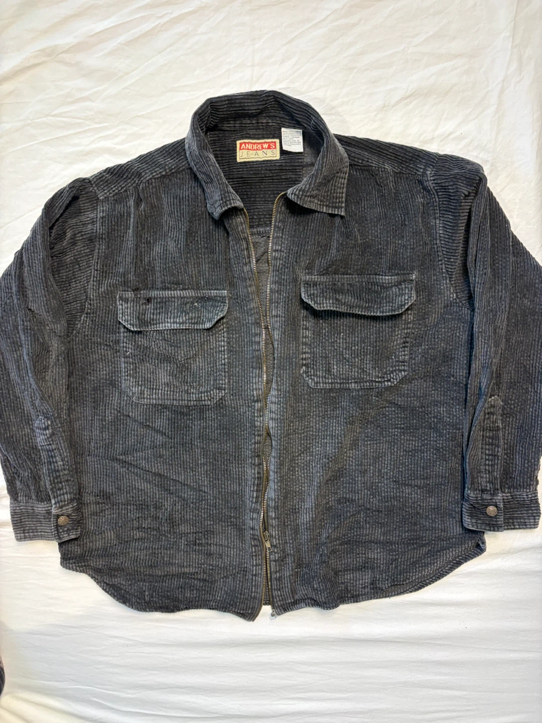 Andrew's Jeans Corduroy Zip-Up Shirt