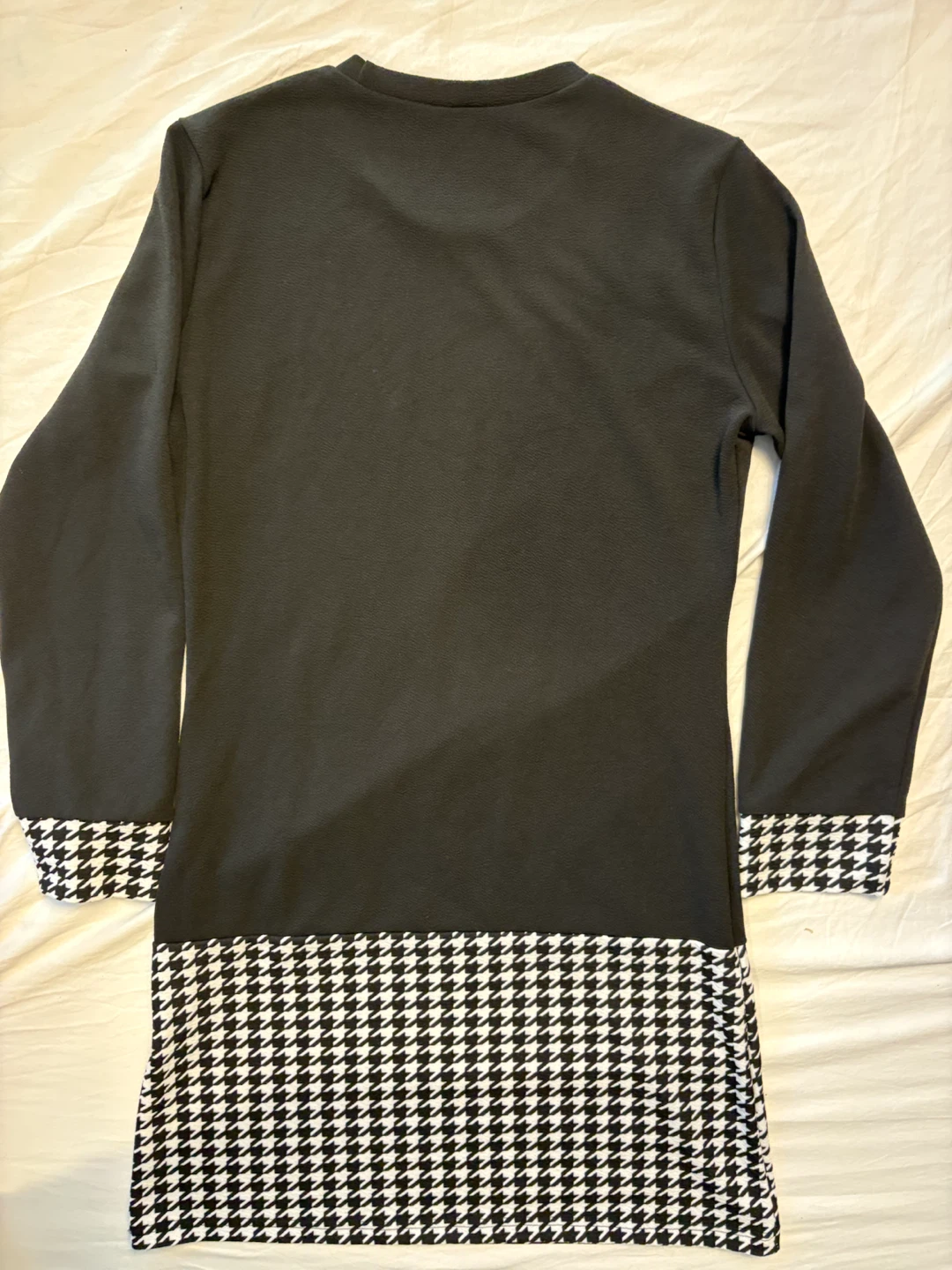 Black and white houndstooth long-sleeve dress - photo 3
