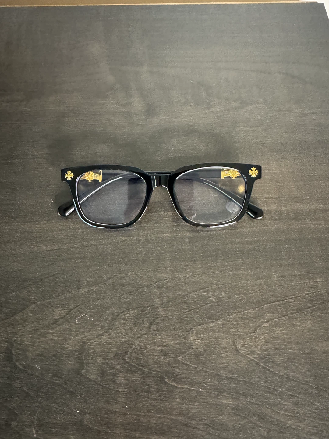 Chrome Hearts Black and Gold Eyeglasses
