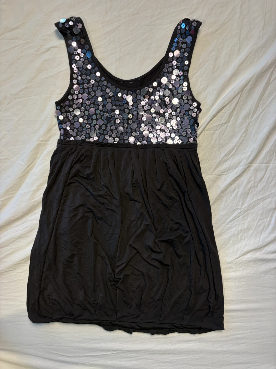 Black Sequin Tank Top